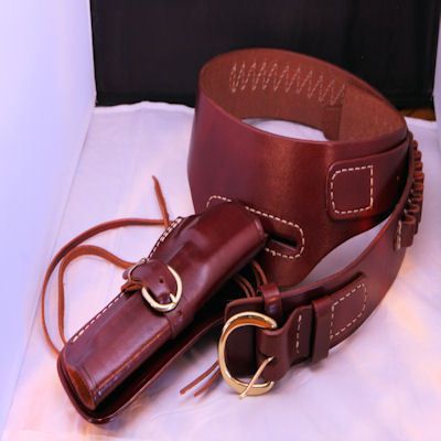 WESTERN GUN BELT WYOMING WITH CHEYENNE HOLSTER  