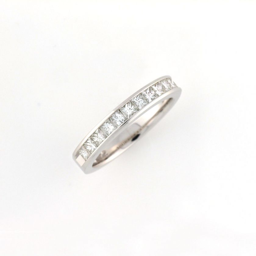 14K Womens White Gold Diamond Wedding Band Ring 3/4 CT With Princess 