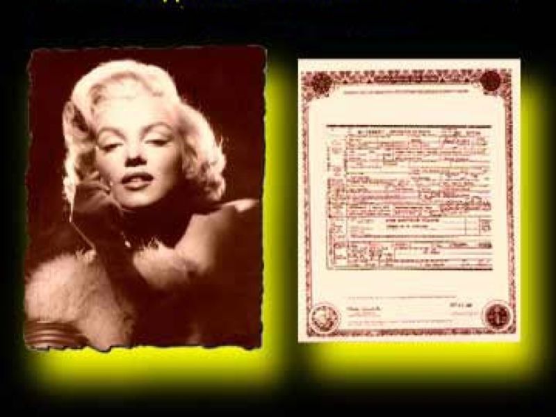 Marilyn Monroe Death Certificate  