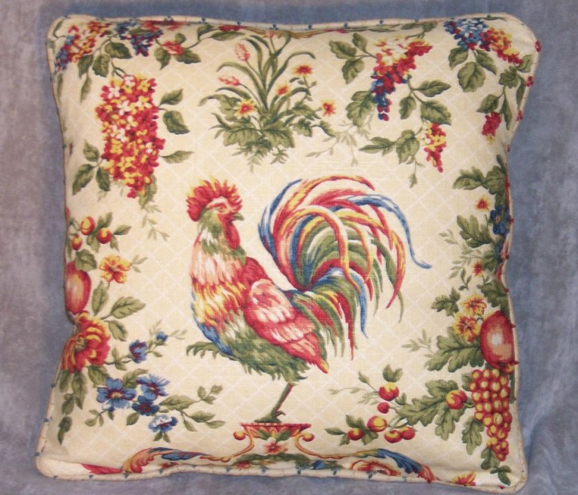 Waverly Saison de Printemps Pillow   Creme Waverly Rooster Toile 