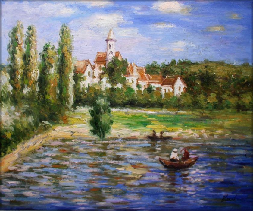 High Q. Hand Painted Oil Painting Repro Claude Monet Vetheuil  