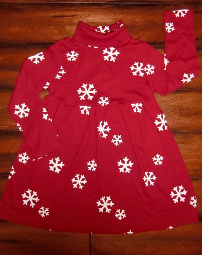 NWT Gymboree PENGUIN CHALET Red Snowflake T Neck Dress  