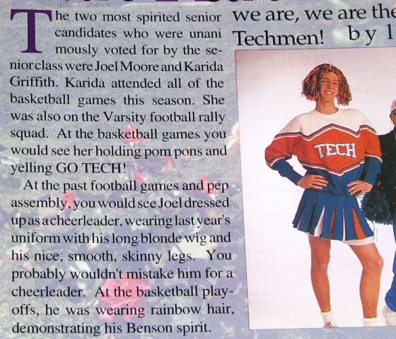 1995 Yearbook BENSON HS Portland OR Avatar JOEL MOORE  