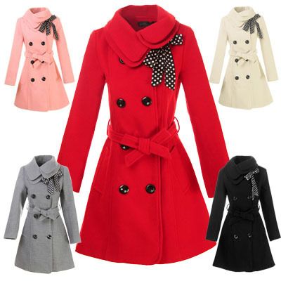 Fashion Womens Woolen Warm Winter Long Coat Jacket Trench Slim Fit M 