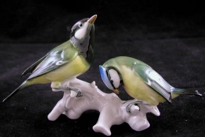   GERMAN PORCELAIN BIRD FIGURINE TITMOUSE WARBLER WILD BIRD ROBIN  