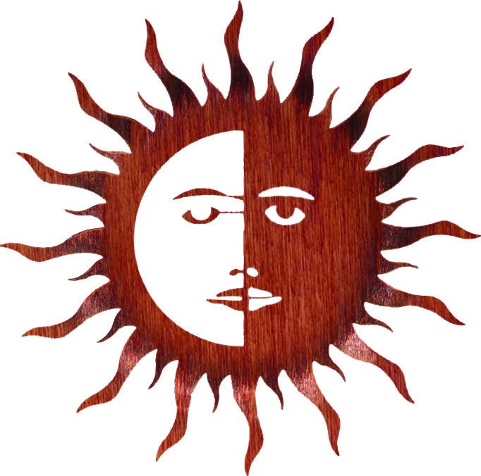 Bent Sun Moon Wall Art Metal 24 Ready to hang  