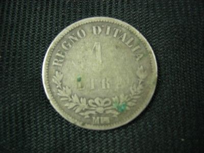 1863 M VITTORIO EMANUELL ll / 1 LIRA REGNO DITALIA  