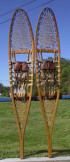 VINTAGE C.A. LUND Indian Snowshoes 58x10 GREAT  