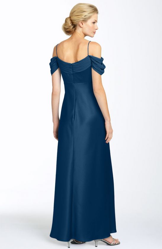 NEW Alex Evenings Off Shoulder Satin & Chiffon DRESS GOWN SIZE 16 