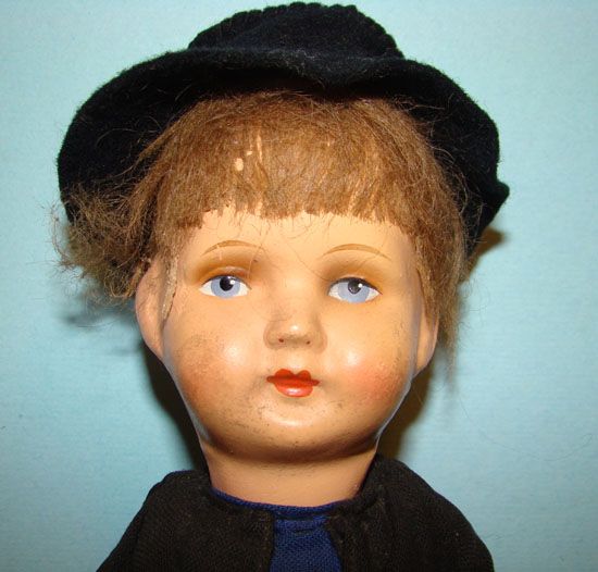 German Amish Doll Pair Composition 4/0 Germany K Herr  