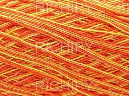 VARIEGATED YELLOW ORANGE COTTON YARN #10 CROCHET THREAD  