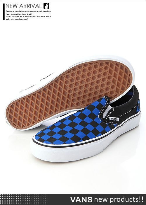 VANS Slip On (Checkerboard) Princess Blue Shoes #V261A  