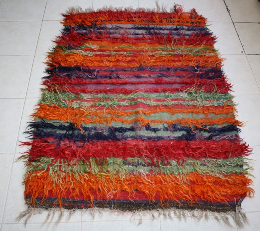 OLD ANATOLIAN TULU RUG KILIM SHEEP HAIR  