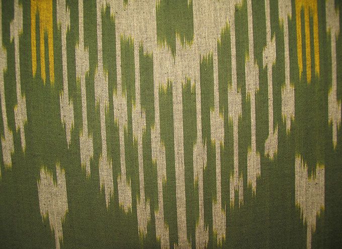 HAND MADE UZBEK Natural 100% COTTON IKAT FABRIC # 2530  