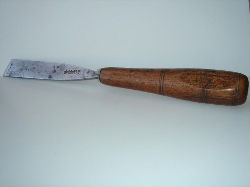 ADDIS ANTIQUE CARVING CHISEL WOOD HANDLE TOOL #2  