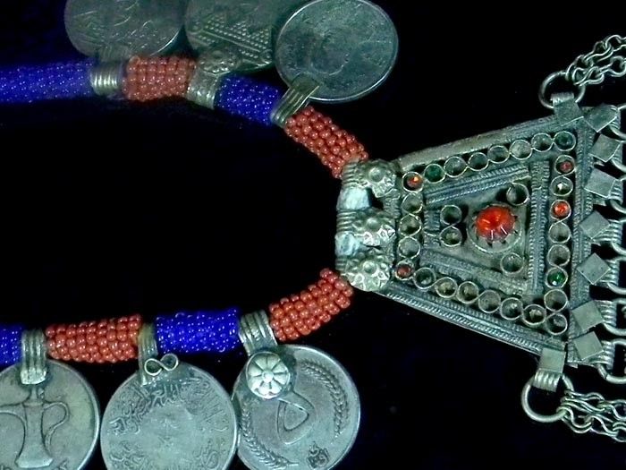 Vintage Ethnic Tribal Bells Coin Kuchi Culture Necklace