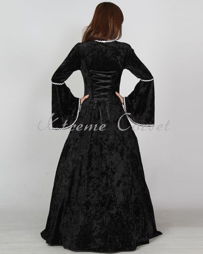 Victorian Vintage Renaissance Gown Dress Gothic Outerwear Ball Gown 