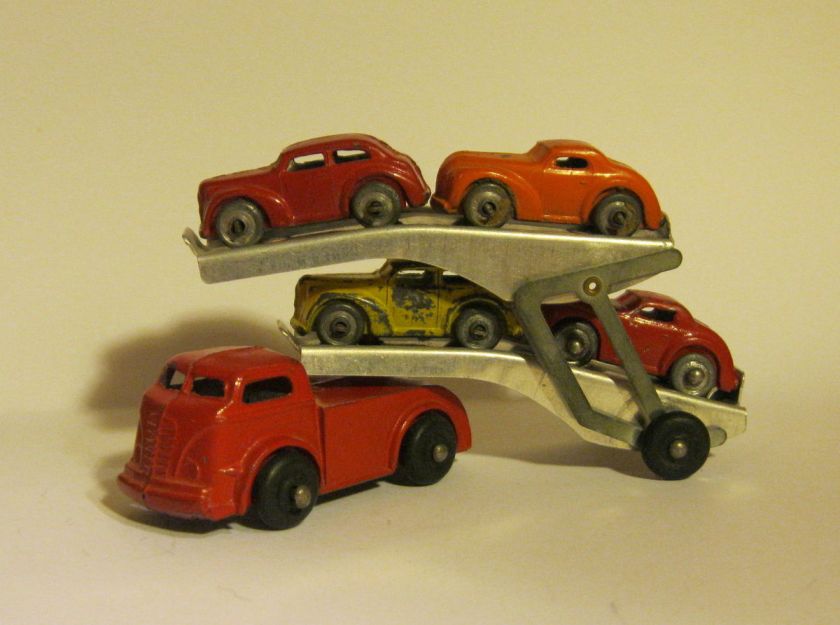 VINTAGE BARCLAY CAR TRANSPORT WITH CARS ***NICE ORIGINAL CONDITION 