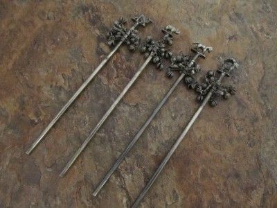   Metal ANIMAL Shish Kabob Skewers Bells Dangling Camel Rhino Ram  