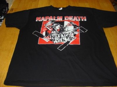 Napalm Death NAZI PUNKS F* OFF Black T Shirt Size XL Dying Fetus 