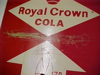 VINTAGE 1959 ROYAL CROWN COLA TIN LITHOGRAPH THERMOMETER/SIGN  NO TUBE 