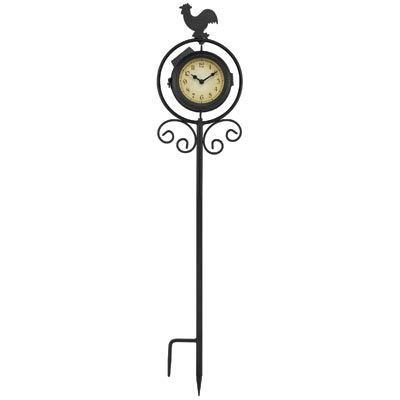 TWO IN ONE SOLAR GARDEN CLOCK  