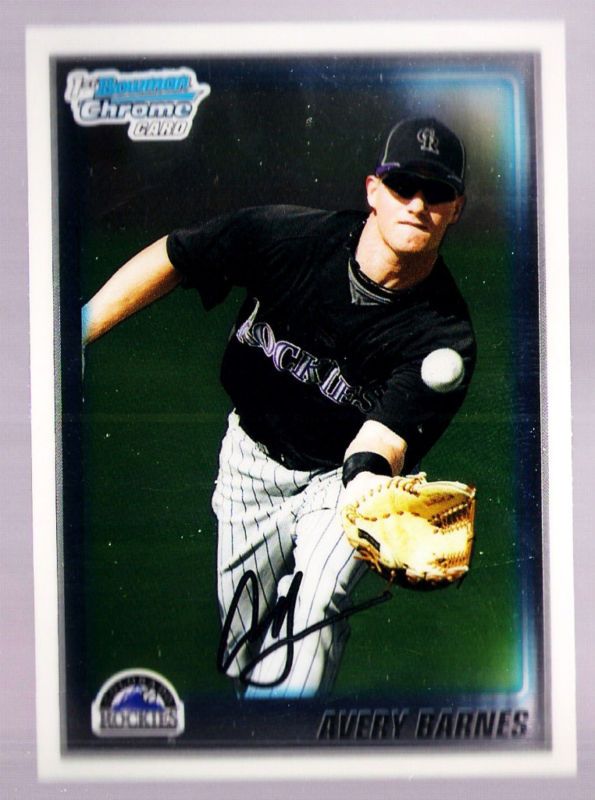 AVERY BARNES COLORADO ROCKIES 2010 CHROME ROOKIE RC  