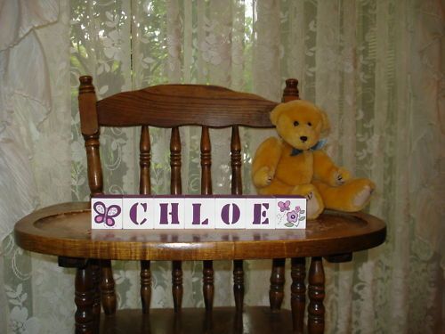 Baby Name Blocks CHLOE Sugar Plum crib bedding  