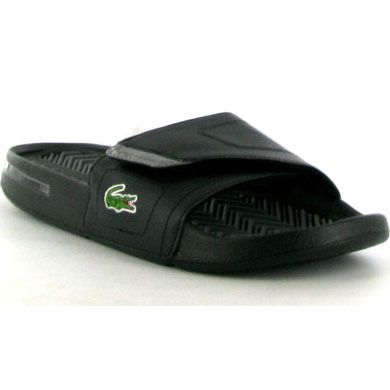 Lacoste Molitor Spm Mens Beach   Pool   Shower Sandal Black Grey Sizes 