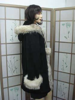 BRAND NEW SHEARLING BADGER FUR COAT FOR WOMEN SZ 4  