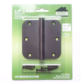 Solid Brass Oil Rubbed Bronze 3 ½ Door Hinge 5/8  