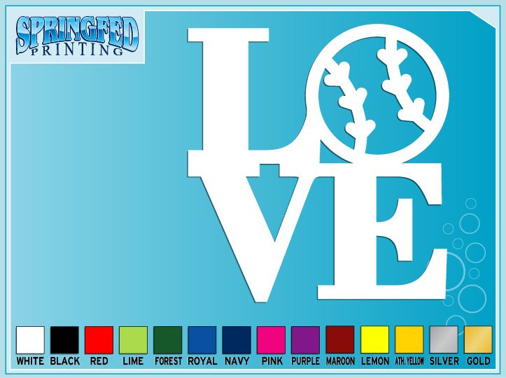 LOVE BASEBALL SOFTBALL cut vinyl decal iPhone sticker  