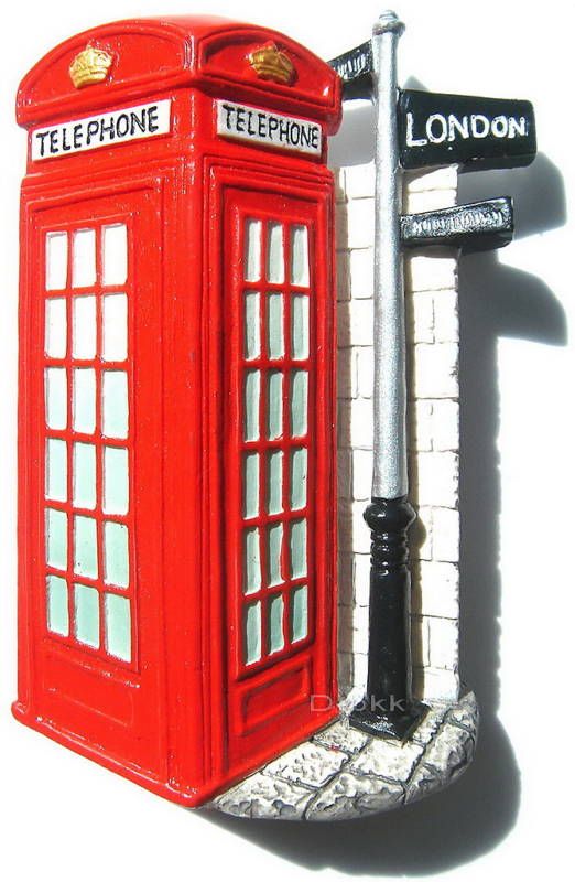 Red London Telephone Booth,3D Fridge Magnet Europe  