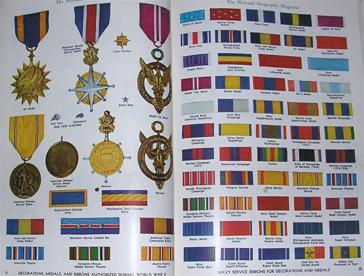 National Geographic OCTOBER 1943 INSIGNIA WW2 Medals, India Burma 