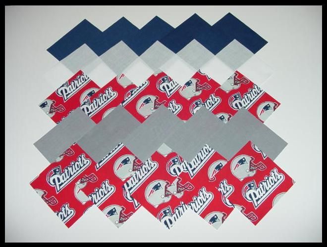 YOUR 50 4 INCH NEW ENGLAND PATRIOTS COTTON FABRIC QUILT SQUARES KITS 