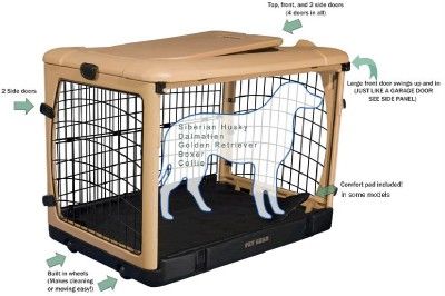 Pet Gear 27 THE OTHER DOOR Steel Dog Crate w/Pad TAN  