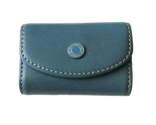 Coach Blue Leather Contact Lens Case  