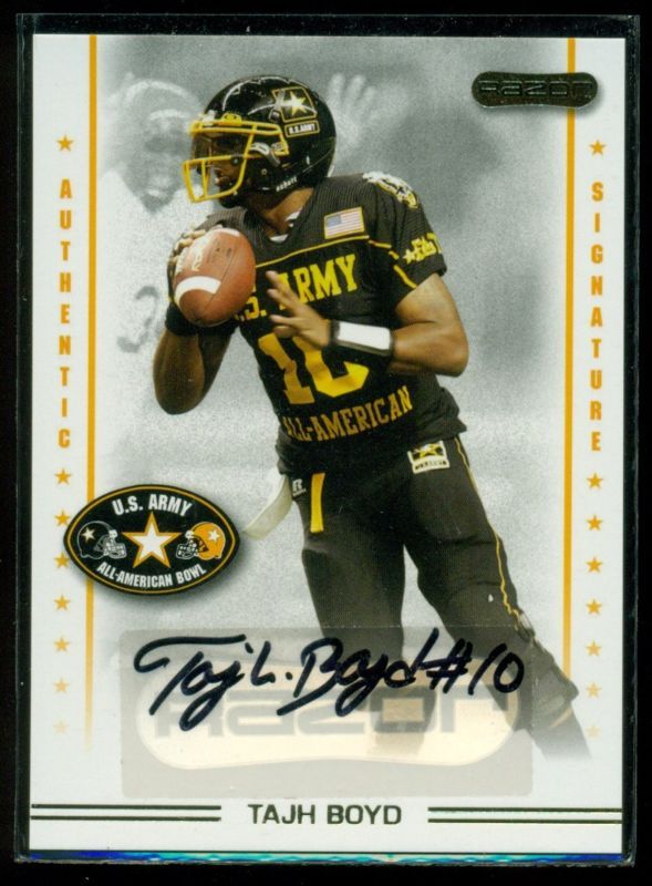 TAJH BOYD 2009 RAZOR LEAF U.S ARMY ALL AMERICAN RC AUTOGRAPH CLEMSON 