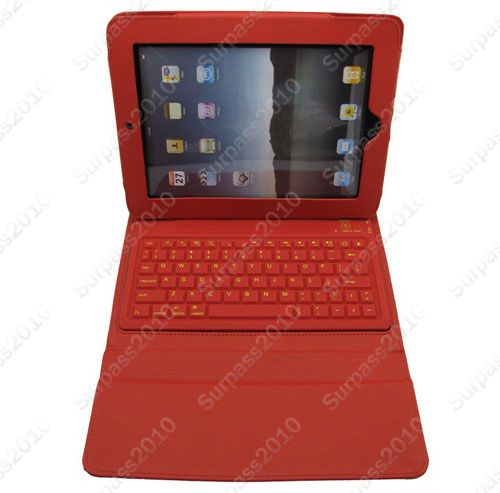 Bluetooth Keyboard Wireless Leather Case Cover for iPad 1 1st red New 