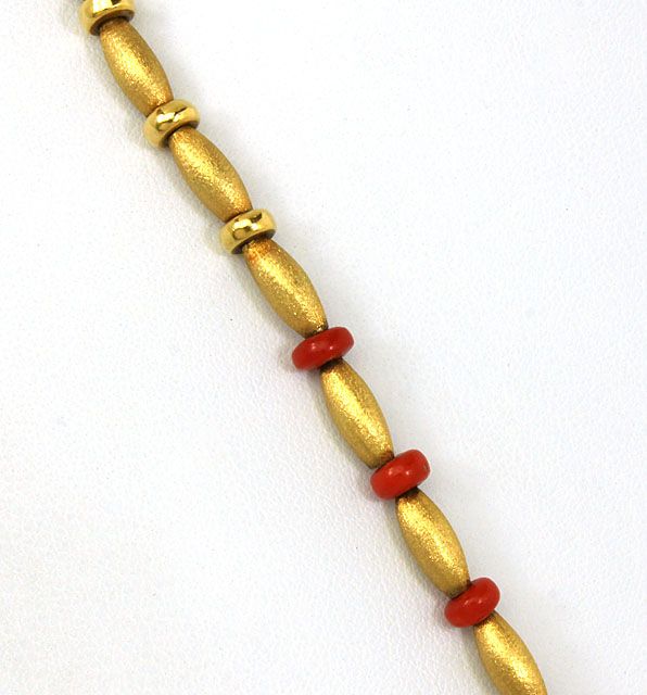 BREATHTAKING 18K GOLD, RED CORAL & FINE ENAMEL LADIES EAGLE NECKLACE 