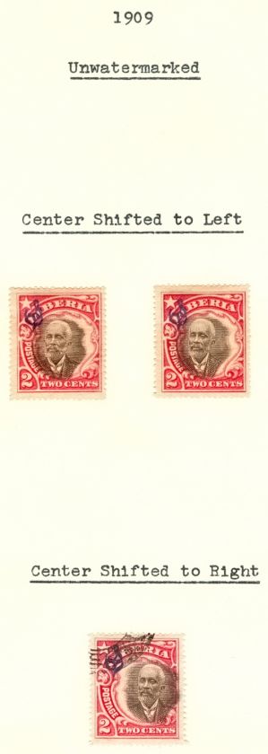 LIBERIA Collectors study #O59 61 #O63 8 1909 Issue  