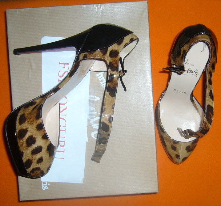 NIB CHRISTIAN LOUBOUTIN PILOT LEOPARD PUMP SHOES SZ 7.5  