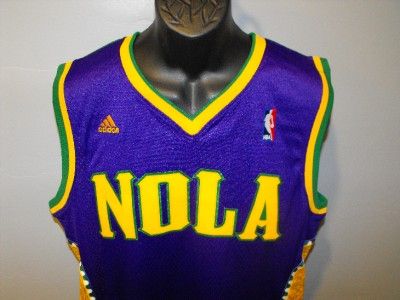 NEW NOLA NEW ORLEANS HORNETS MARDI GRAS BLANK 3XLARGE 3XL SWINGMAN 