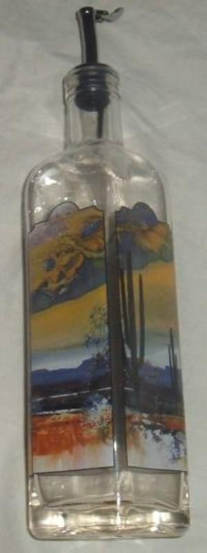 SOUTHWEST Cactus DISPENSER Bottle *Beautiful* GLASS FS  