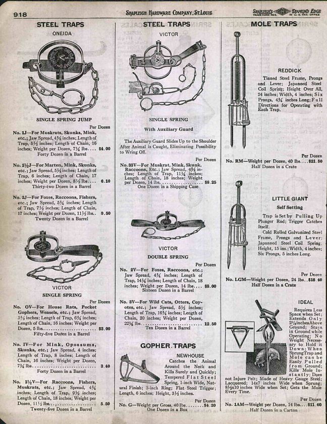   ad Newhouse Gopher Trap Oneida Victor Steel Leg Hold #3V Reddick Mole