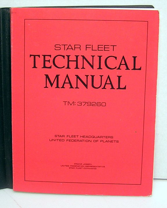 1975 Star Trek Star Fleet Technical Manual Hardcover Book  1st Print 