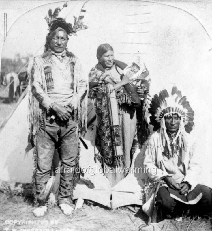 Photo 1899 Sioux Indians Grey Eagle with Family  