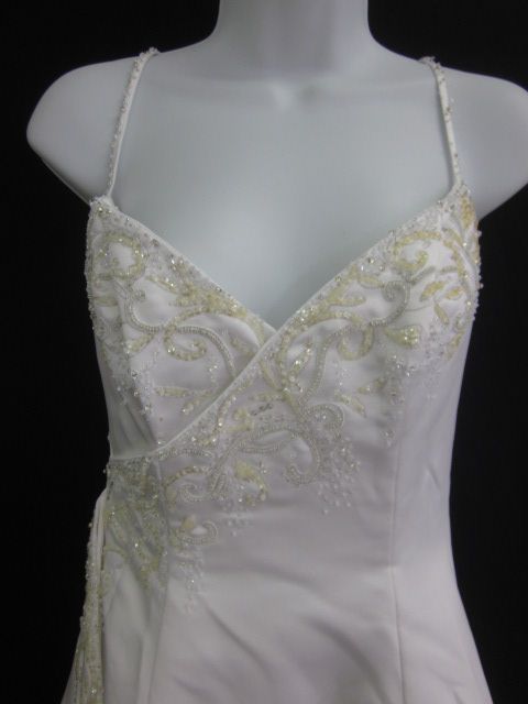 MAGGIE SOTTERO COUTURE White Lace Up Wedding Gown Sz M  