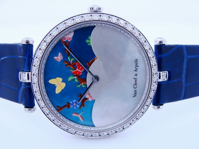   Rare Van Cleef & Arpels Lady Centenaire 18K White Gold Diamond Watch
