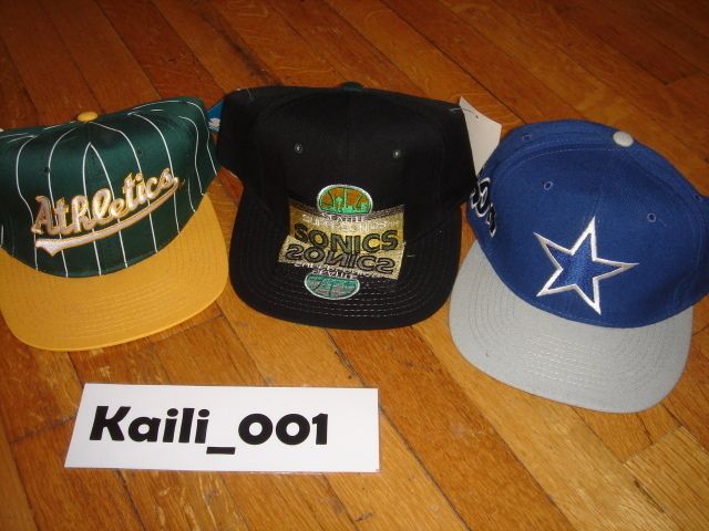 VTG Snapback Lot 3 Hats As Cowboys Sonics Starter OG  